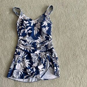 Blue and White Floral Dress